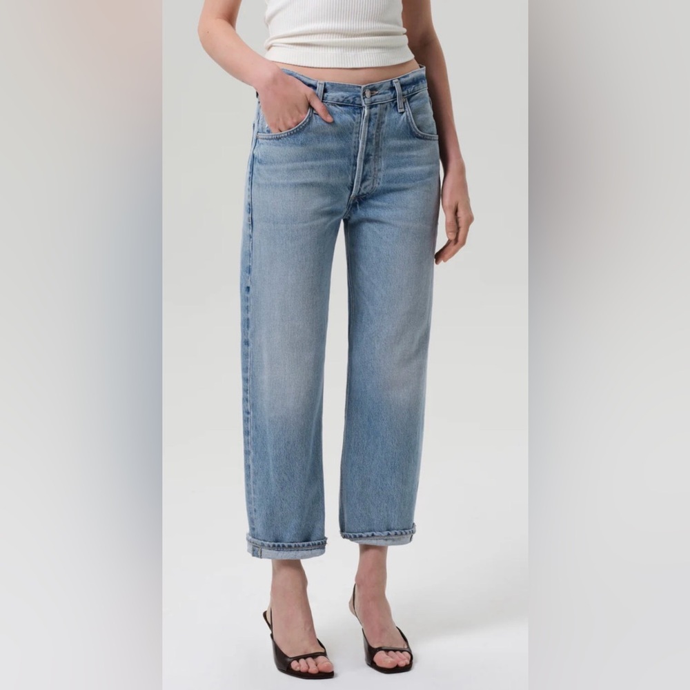 Citizens Of Humanity Light Blue Cropped Straight Jeans